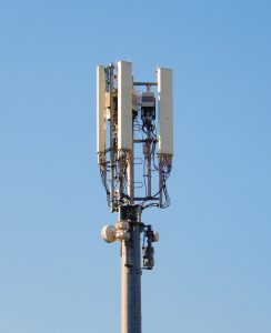 A mast carrying mobile telephone network recievers